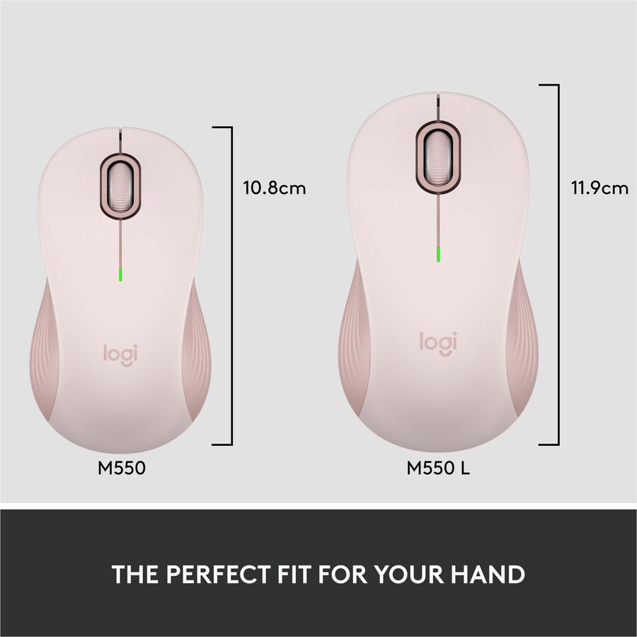 Logitech Signature M550 Wireless Mouse - Small to Medium Hands, Silent Clicks, Rose