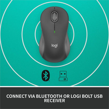 Logitech Signature M550L Wireless Mouse for Large Hands – 2-Year Battery Life, Silent Clicks, Bluetooth Connectivity, Graphite