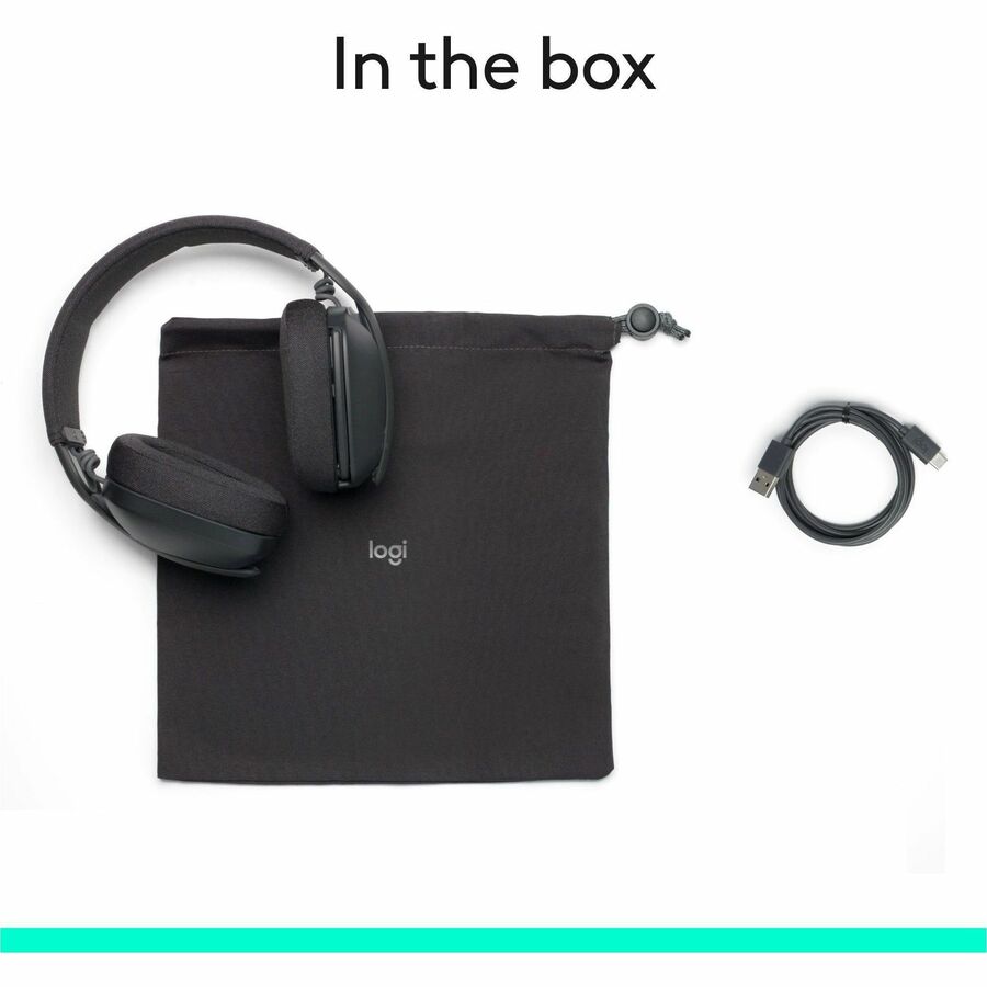 Logitech Zone Vibe 100 Wireless Over-Ear Headphones with Noise Cancelling Microphone in Graphite