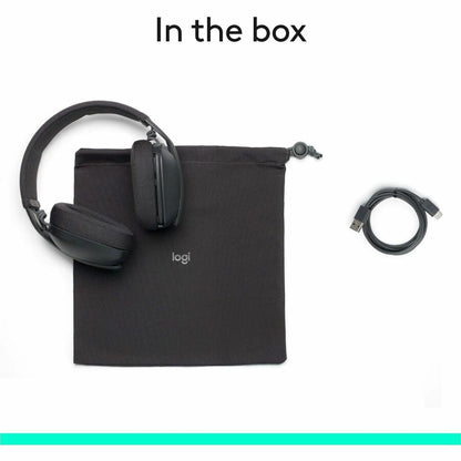 Logitech Zone Vibe 100 Wireless Over-Ear Headphones with Noise Cancelling Microphone in Graphite