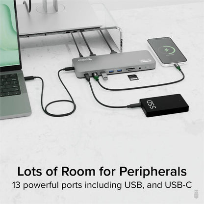 Plugable UD-6950PDH Docking Station for Mac and PC – Dual 4K Monitor Support with 14 Ports