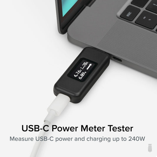 Plugable USB-C Power Meter Tester (USBC-VAMETER3) for Monitoring Up to 240W