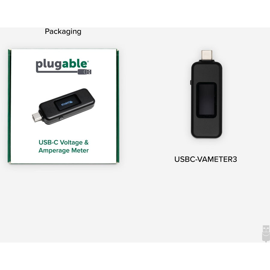 Plugable USB-C Power Meter Tester (USBC-VAMETER3) for Monitoring Up to 240W