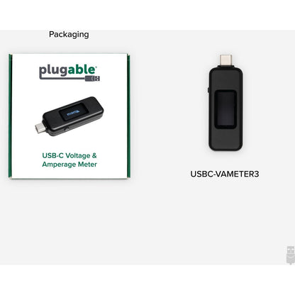 Plugable USB-C Power Meter Tester (USBC-VAMETER3) for Monitoring Up to 240W