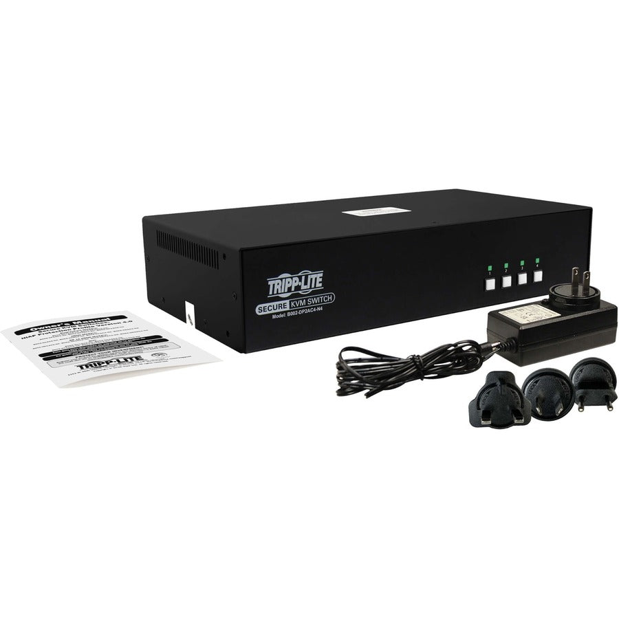 Eaton Corporation Tripp Lite B002-DP2AC4-N4 4-Port DisplayPort KVM Switch with NIAP PP4.0 Certification and Secure Features