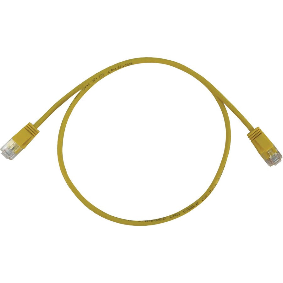 Eaton Tripp Lite Series Cat6a 10G Ethernet Patch Cable - 15 ft, PoE Support, Slim Yellow UTP Network Cable with Snagless RJ45 Connectors