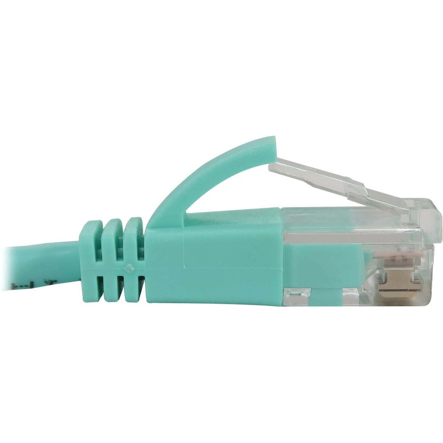 Eaton Tripp Lite Series Cat6a 10G Snagless Slim UTP Ethernet Cable (RJ45 M/M), PoE, Aqua, 25 ft