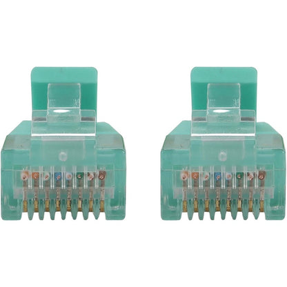 Eaton Tripp Lite Series Cat6a 10G Snagless Slim UTP Ethernet Cable (RJ45 M/M), PoE, Aqua, 25 ft