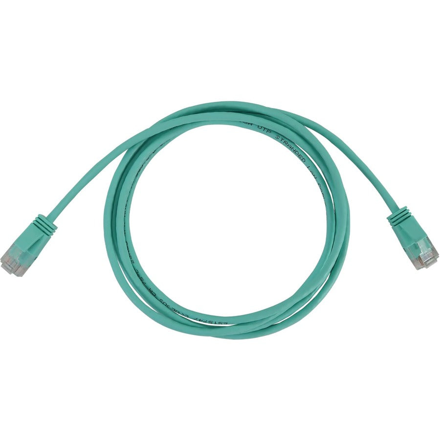 Eaton Tripp Lite Series Cat6a 10G Snagless Slim UTP Ethernet Cable (RJ45 M/M), PoE, Aqua, 25 ft