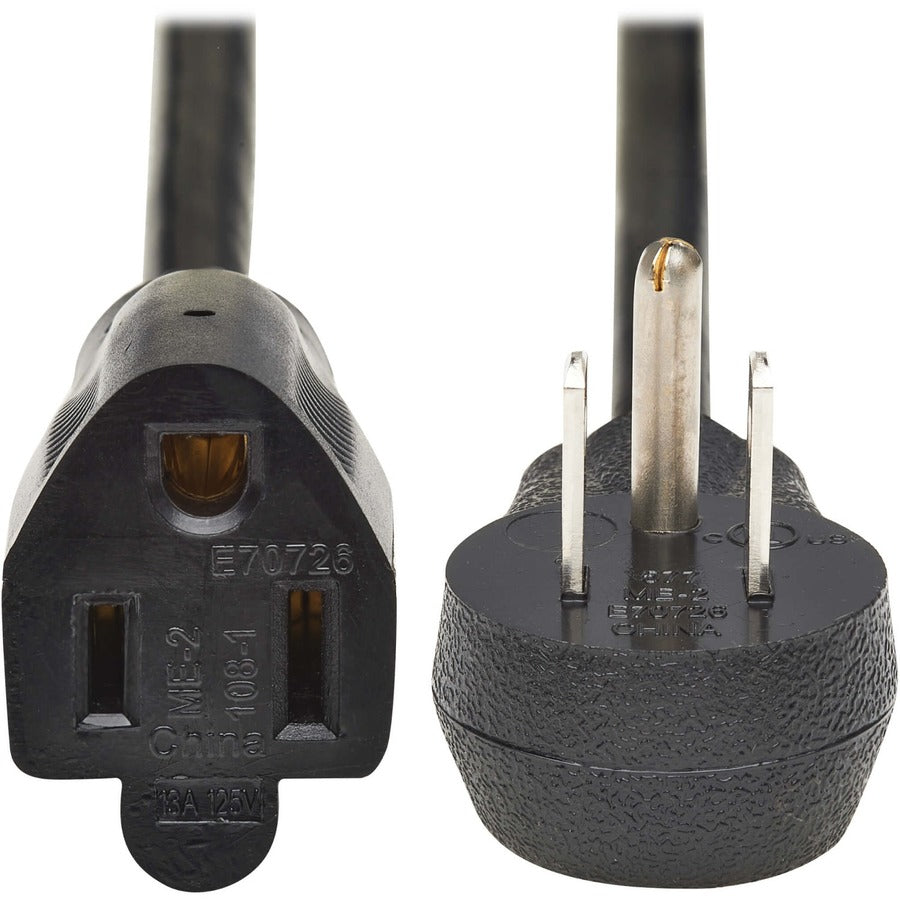 Eaton Tripp Lite Series 15 ft. Power Extension Cord with Right-Angle NEMA 5-15P Plug