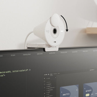 Logitech BRIO Webcam - 2 Megapixel, 1080p HD Video, USB Type C, Off White