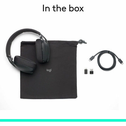Logitech Zone Vibe Wireless Bluetooth Headset with USB-C Receiver and Noise-Canceling Microphone