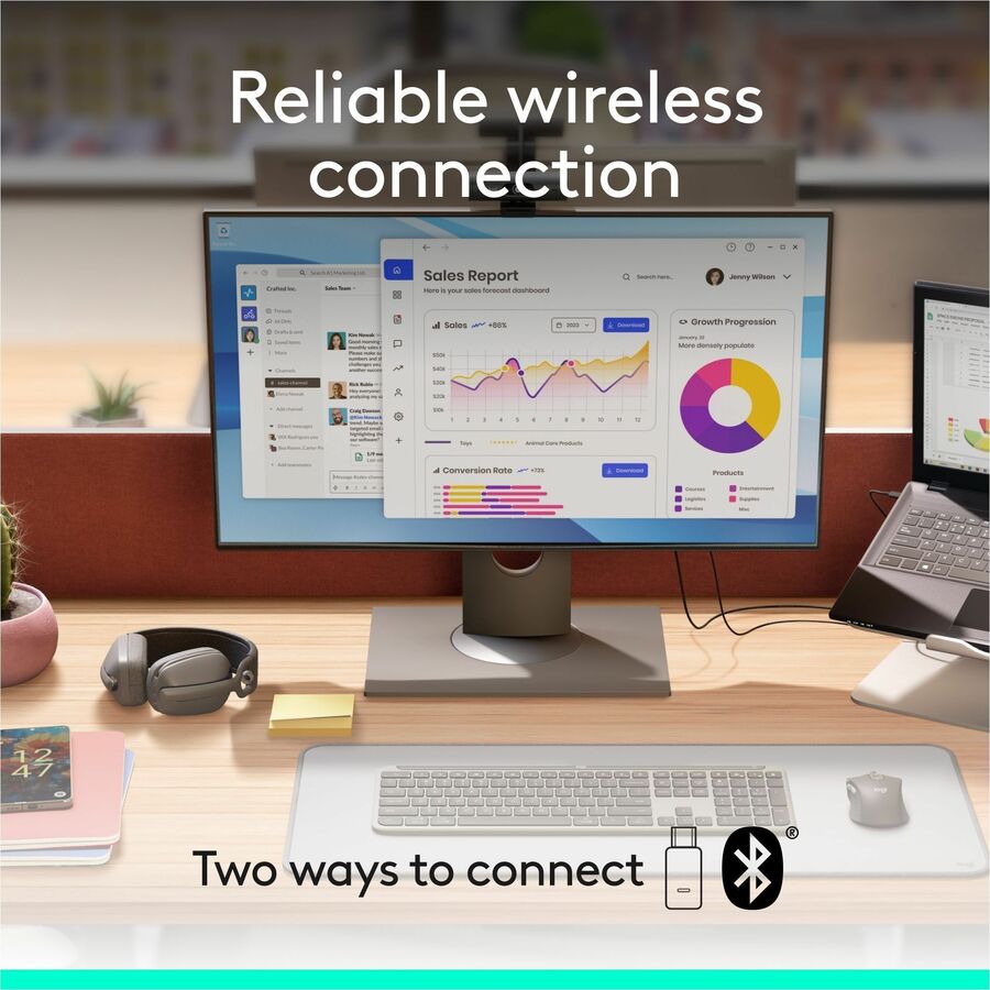 Logitech Zone Vibe Wireless Bluetooth Headset with USB-C Receiver and Noise-Canceling Microphone