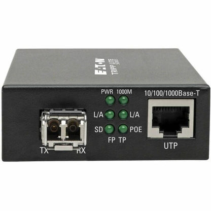 Eaton Tripp Lite Series Gigabit Multimode Fiber to Ethernet Media Converter N785-INT-PLCMM1 with PoE+ Support
