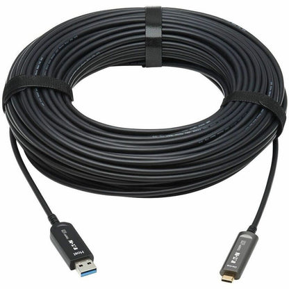 Eaton Tripp Lite Series USB-A to USB-C Fiber Optic Extension Cable (M/M) - 30 meters, USB 3.2 Gen 2, Plenum-Rated, Black