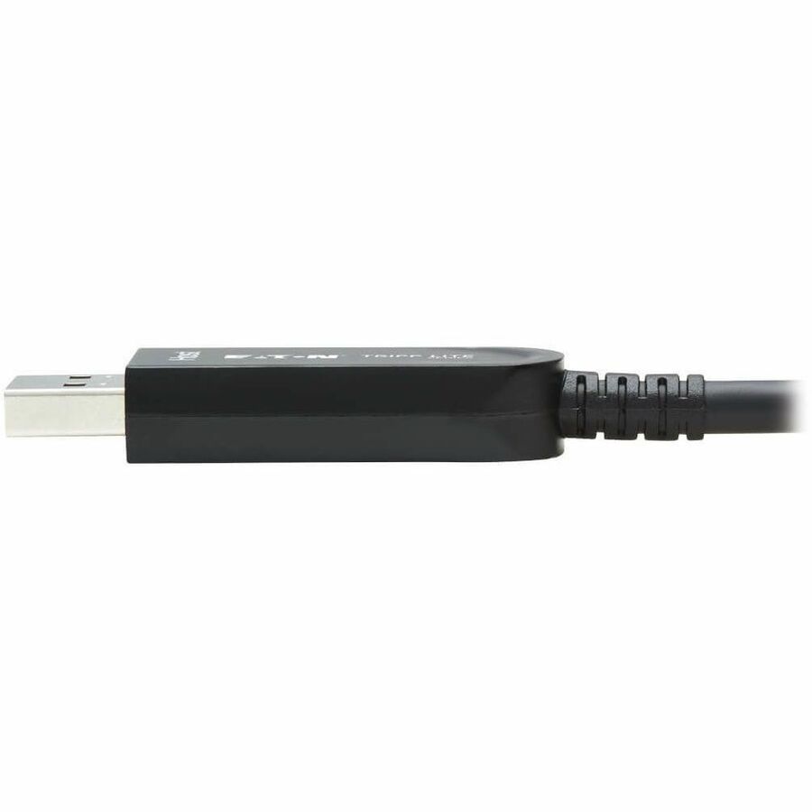 Eaton Tripp Lite Series U428F-15M-D321 USB-A to USB-C Fiber Optic Data Transfer Cable – 15 M (49 ft.), USB 3.2 Gen 2, Active Optical, Plenum Rated, Black