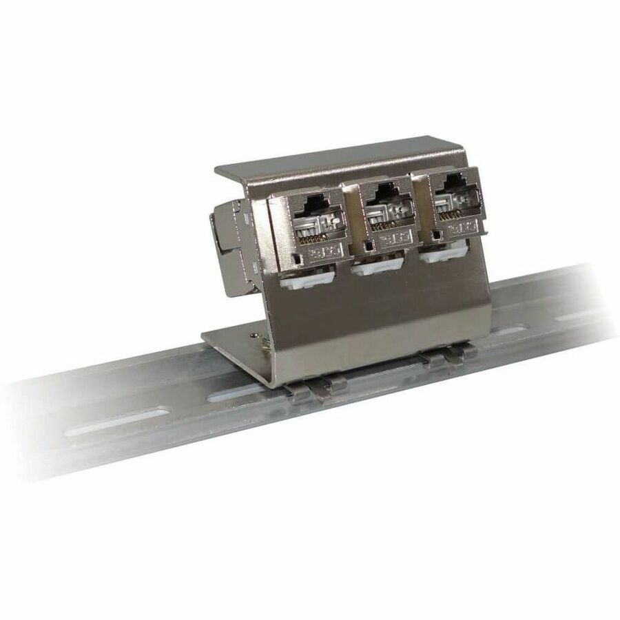 Eaton Tripp Lite Series N063-003 Metal DIN-Rail Mounting Module with 3 Ports for Keystone Jacks and Couplers