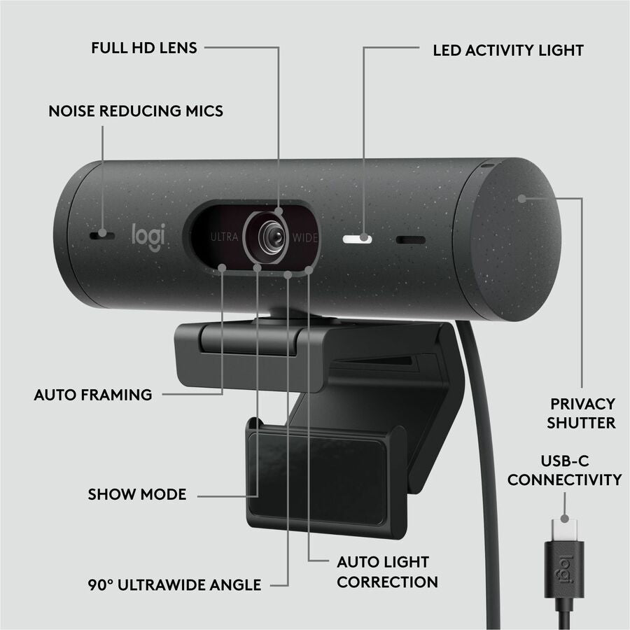 Logitech Brio 505 Full HD Webcam with Auto-Framing and Show Mode