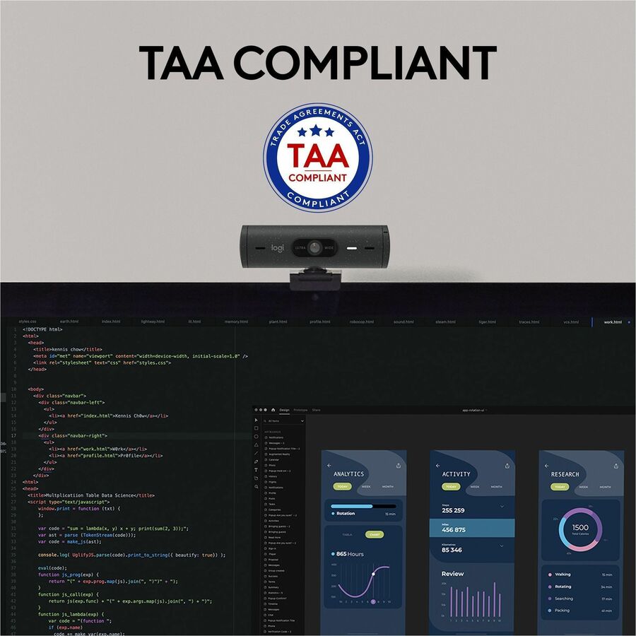 Logitech Brio 505 Full HD Webcam with Auto-Framing and Show Mode