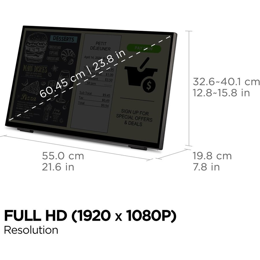 ViewSonic TD2465 24-Inch Full HD IPS Touch Screen Monitor with Advanced Ergonomics and Versatile Connectivity