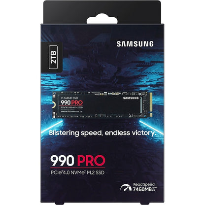 Samsung 990 PRO MZ-V9P2T0B/AM 2TB PCIe 4.0 NVMe M.2 SSD for Gaming and High-Performance Tasks
