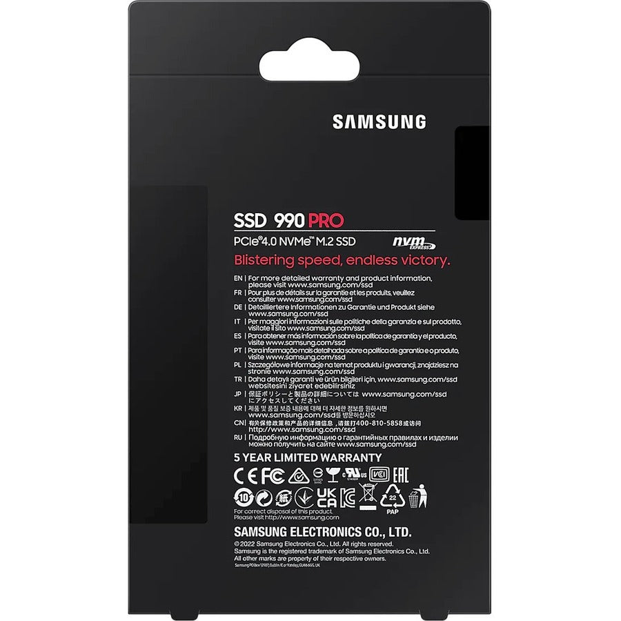 Samsung 990 PRO MZ-V9P2T0B/AM 2TB PCIe 4.0 NVMe M.2 SSD for Gaming and High-Performance Tasks