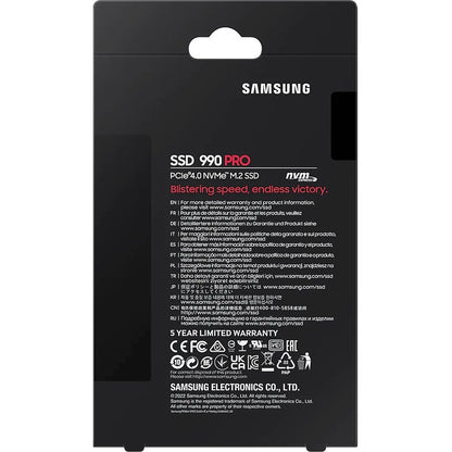 Samsung 990 PRO MZ-V9P2T0B/AM 2TB PCIe 4.0 NVMe M.2 SSD for Gaming and High-Performance Tasks