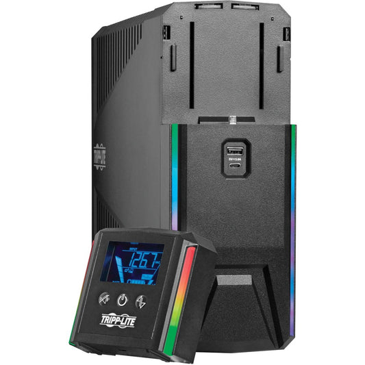 Eaton Tripp Lite Series 1500VA 900W 120V Pure Sine Wave Gaming UPS Battery Backup with LCD and RGB Lighting