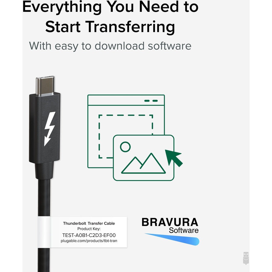Plugable Thunderbolt 4 Data Transfer Cable (Part #TBT-TRAN) for Windows PC to PC Migration