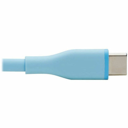 Eaton Tripp Lite Series Safe-IT USB-C to Lightning Data Transfer Cable - 6 ft., Light Blue, MFi Certified, USB 2.0, Antibacterial & Flexible Silicone Jacket