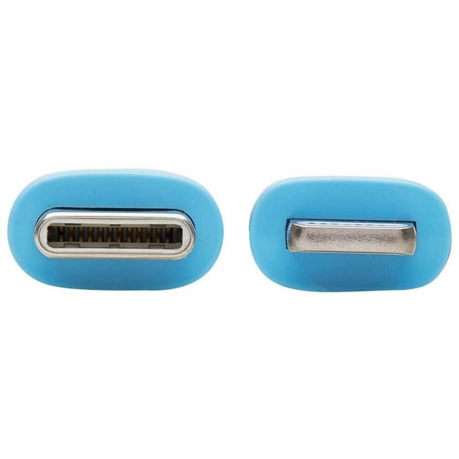 Eaton Tripp Lite Series Safe-IT USB-C to Lightning Data Transfer Cable - 6 ft., Light Blue, MFi Certified, USB 2.0, Antibacterial & Flexible Silicone Jacket