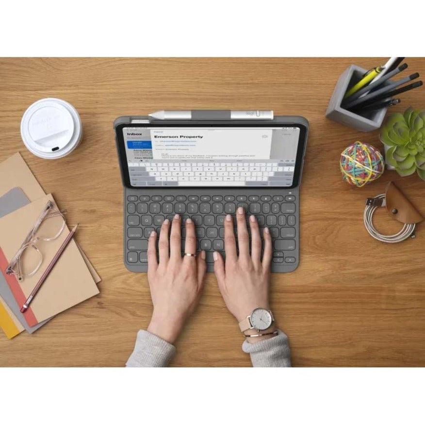 Logitech Slim Folio Keyboard Case for iPad (10th Gen & A16) – Oxford Gray