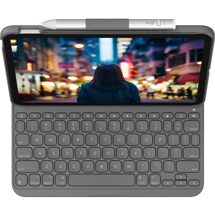 Logitech Slim Folio Keyboard Case for iPad (10th Gen & A16) – Oxford Gray