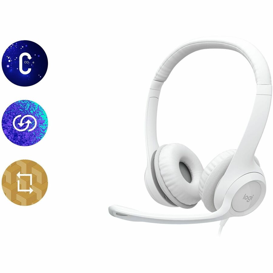 Logitech H390 USB-A Computer Headset with Noise-Canceling Microphone and Stereo Sound