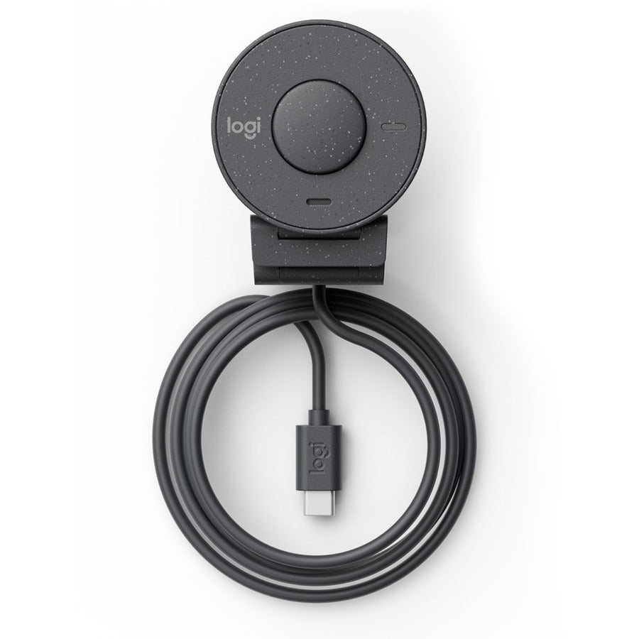 Logitech BRIO Webcam with 2MP Resolution, 30 fps, Focus-Free, USB Type C, Graphite