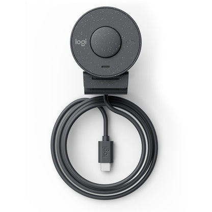 Logitech BRIO Webcam with 2MP Resolution, 30 fps, Focus-Free, USB Type C, Graphite