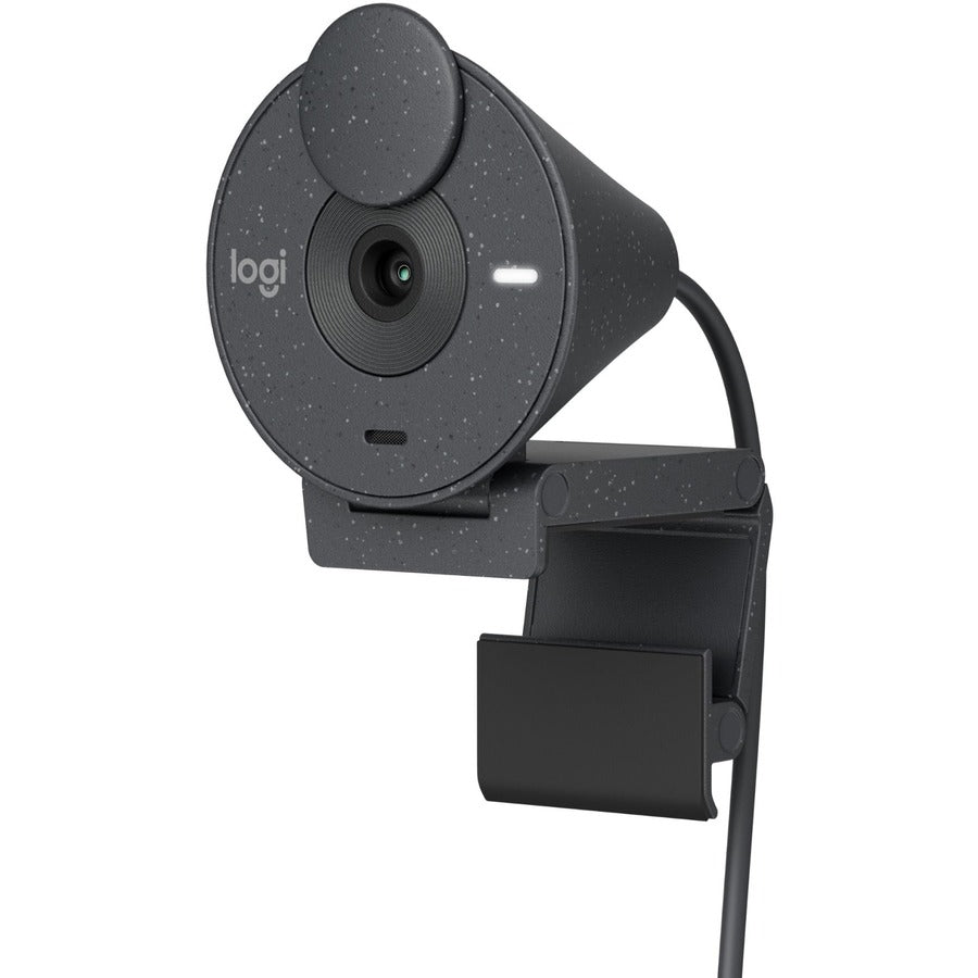 Logitech BRIO Webcam with 2MP Resolution, 30 fps, Focus-Free, USB Type C, Graphite