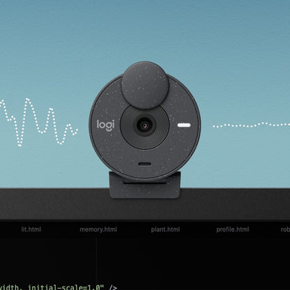 Logitech BRIO Webcam with 2MP Resolution, 30 fps, Focus-Free, USB Type C, Graphite