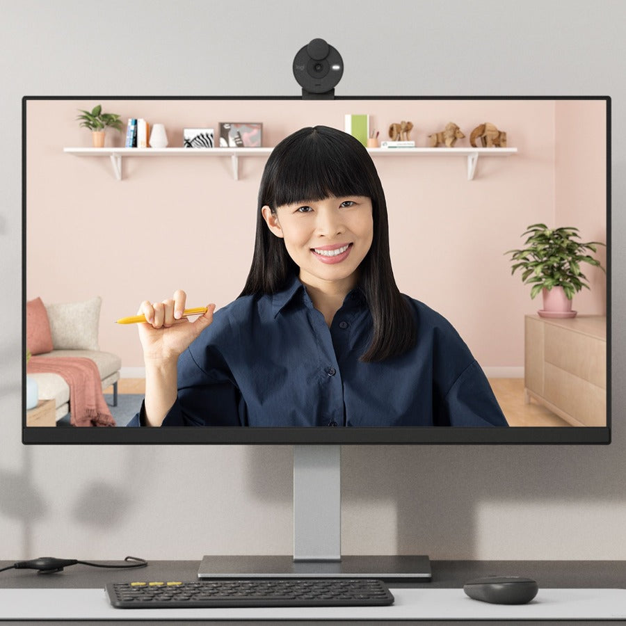 Logitech BRIO Webcam with 2MP Resolution, 30 fps, Focus-Free, USB Type C, Graphite