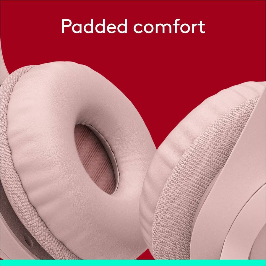Logitech H390 USB-A Computer Headset in Rose - Noise-Canceling Microphone & Stereo Sound