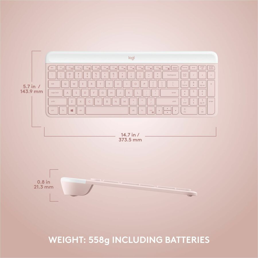 Logitech MK470 Slim Combo Wireless Keyboard & Mouse Set - Compact, Quiet, and Modern Design