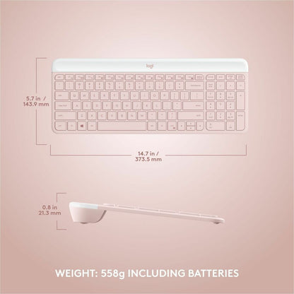 Logitech MK470 Slim Combo Wireless Keyboard & Mouse Set - Compact, Quiet, and Modern Design