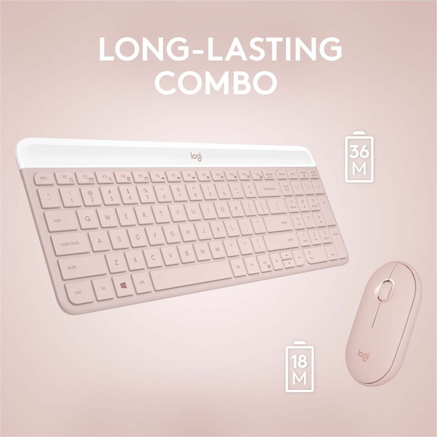 Logitech MK470 Slim Combo Wireless Keyboard & Mouse Set - Compact, Quiet, and Modern Design