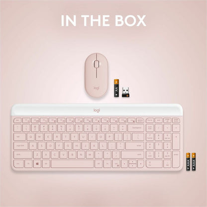 Logitech MK470 Slim Combo Wireless Keyboard & Mouse Set - Compact, Quiet, and Modern Design