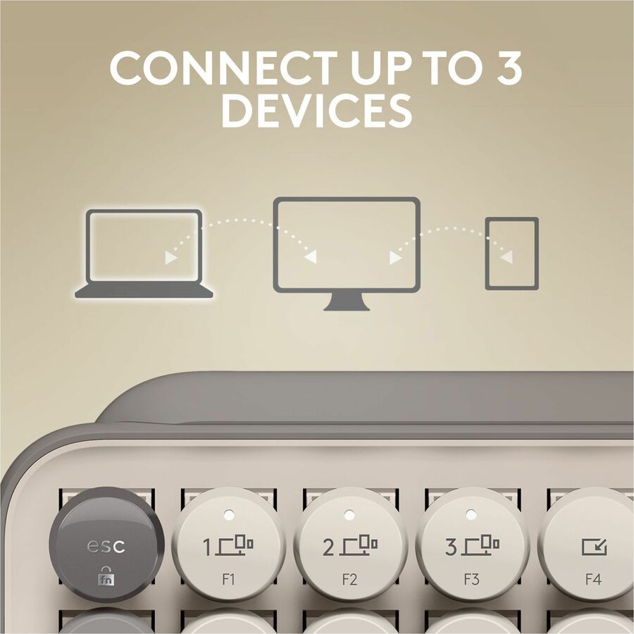 Logitech POP Keys Wireless Mechanical Keyboard with Customizable Emoji Keys - Mist