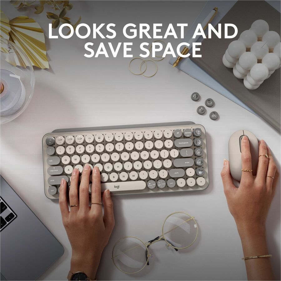 Logitech POP Keys Wireless Mechanical Keyboard with Customizable Emoji Keys - Mist