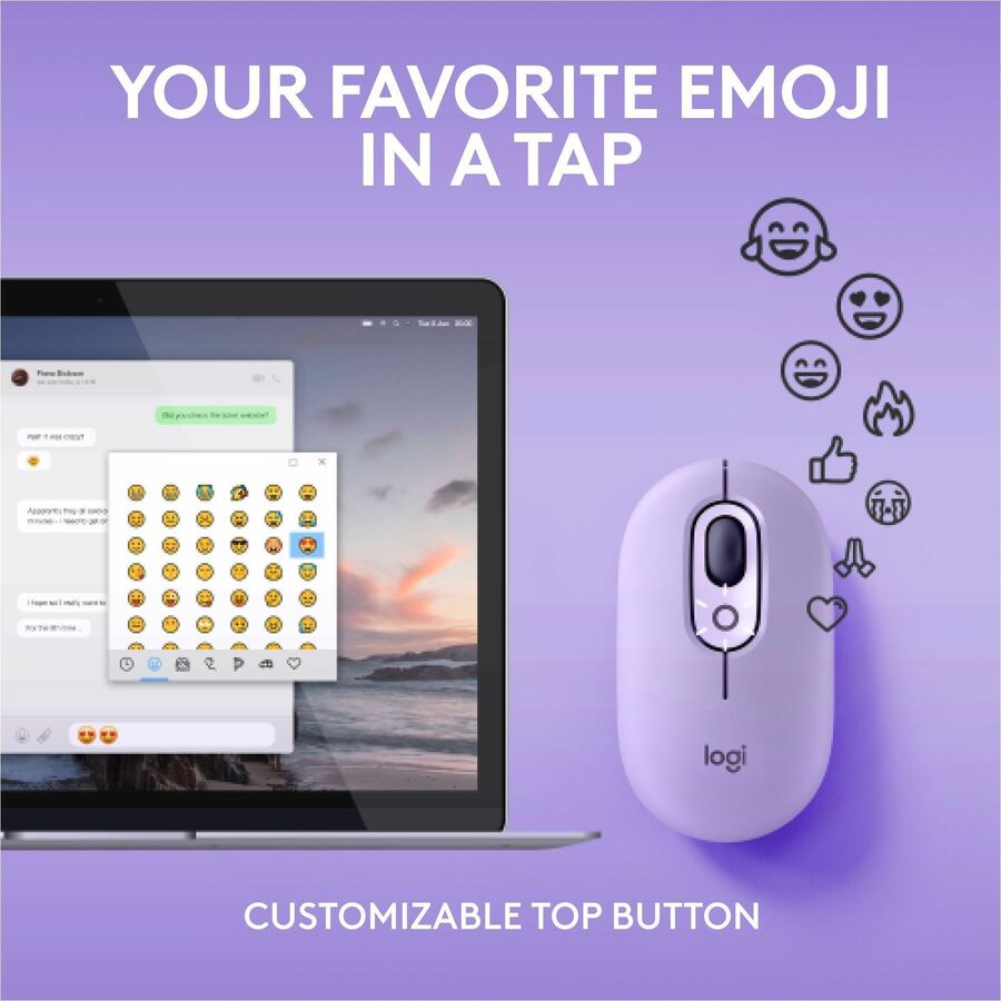 Logitech POP Mouse Cosmos - Wireless Bluetooth Mouse with Customizable Emojis and SilentTouch Technology