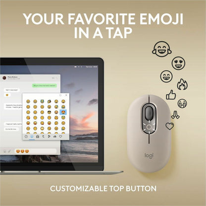 Logitech POP Wireless Mouse with Customizable Emojis - Mist