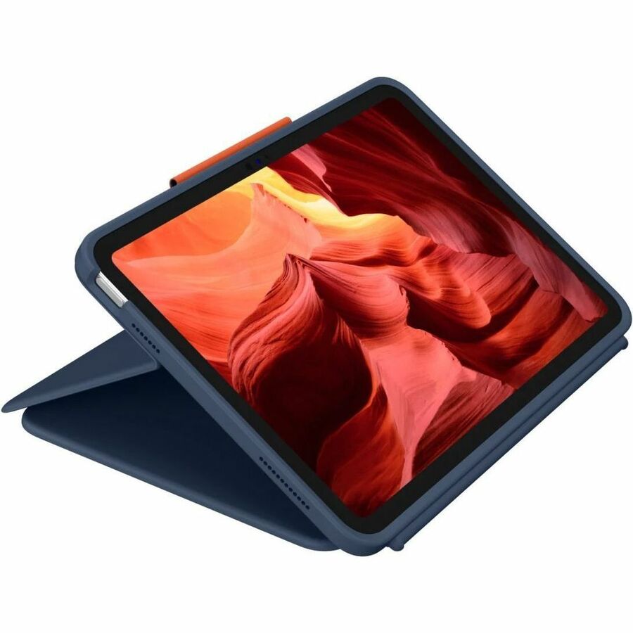 Logitech Rugged Combo 4 Touch for iPad (10th Generation) – Blue Folio Keyboard Case with Multi-Mode Functionality and Military-Grade Protection