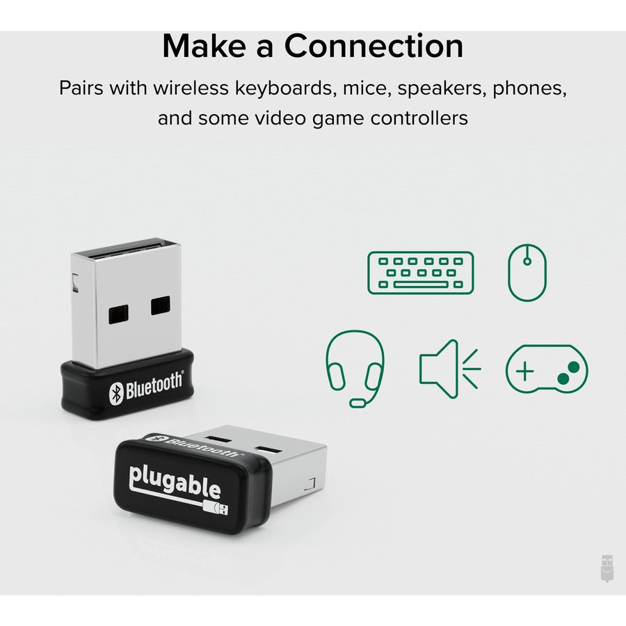 Plugable USB Bluetooth 5.0 Adapter for PC - Wireless Bluetooth Classic & Low Energy Dongle with Extended Range and Faster Data Transfer